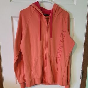 The North Face Coral And Pink Zip-up Hoodie